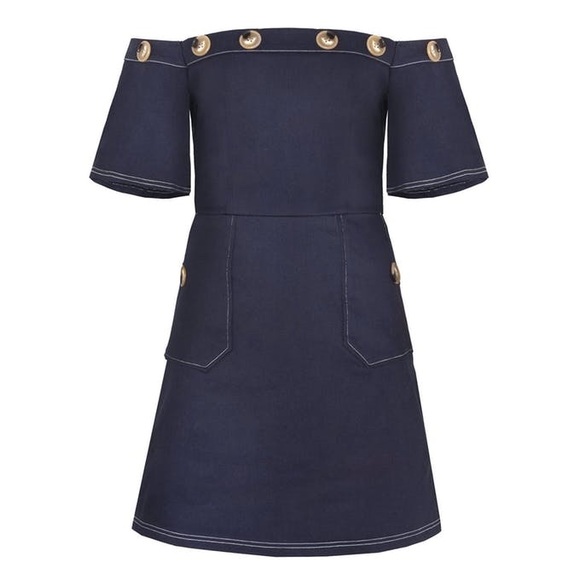 Pixie Market Off Shoulder Denim - Picture 3 of 8